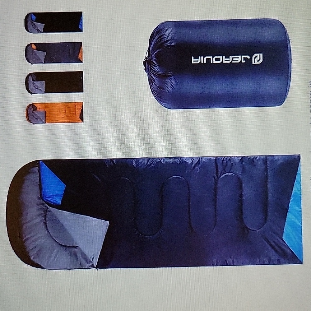 Jeaouia One Person Sleeping Bag Navy Blue 3 Seasons 31.5 w X 86.6" d New…